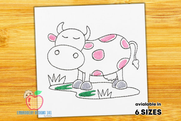 Review: Cartoon Cow Standing on Grass Design